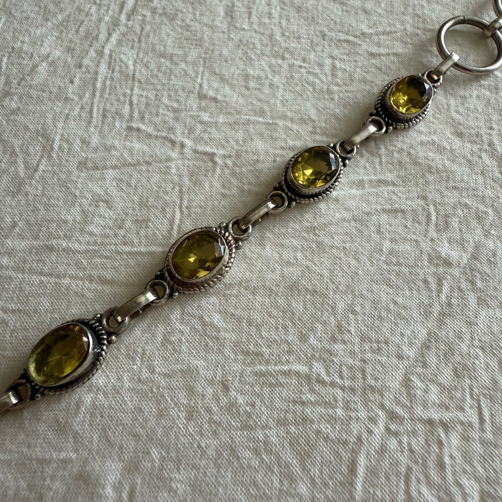 Artisan Sterling Silver and Citrine Bracelet